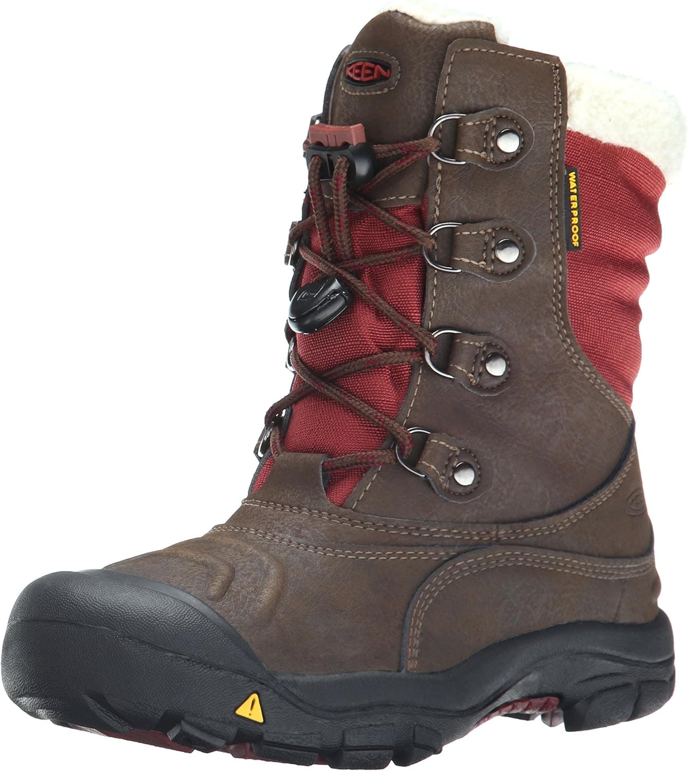 KEEN Basin WP Winter Boot (Little Kid/Big Kid), Cascade Brown/Madder Brown, 6 M US Big Kid