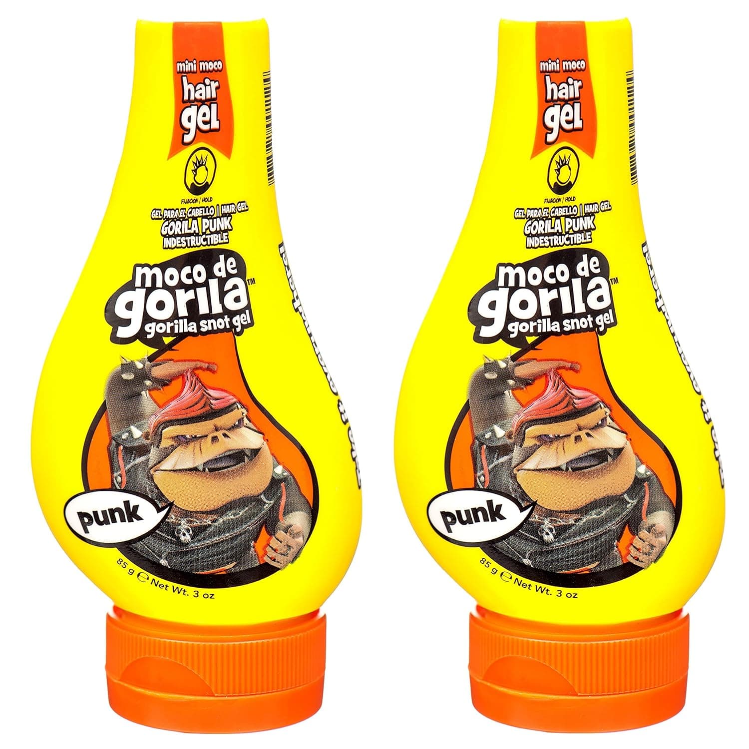 Moco de Gorila Gorilla Snot Hair Gel, Mini Punk Travel Size 3 oz (85g), 2 PACK