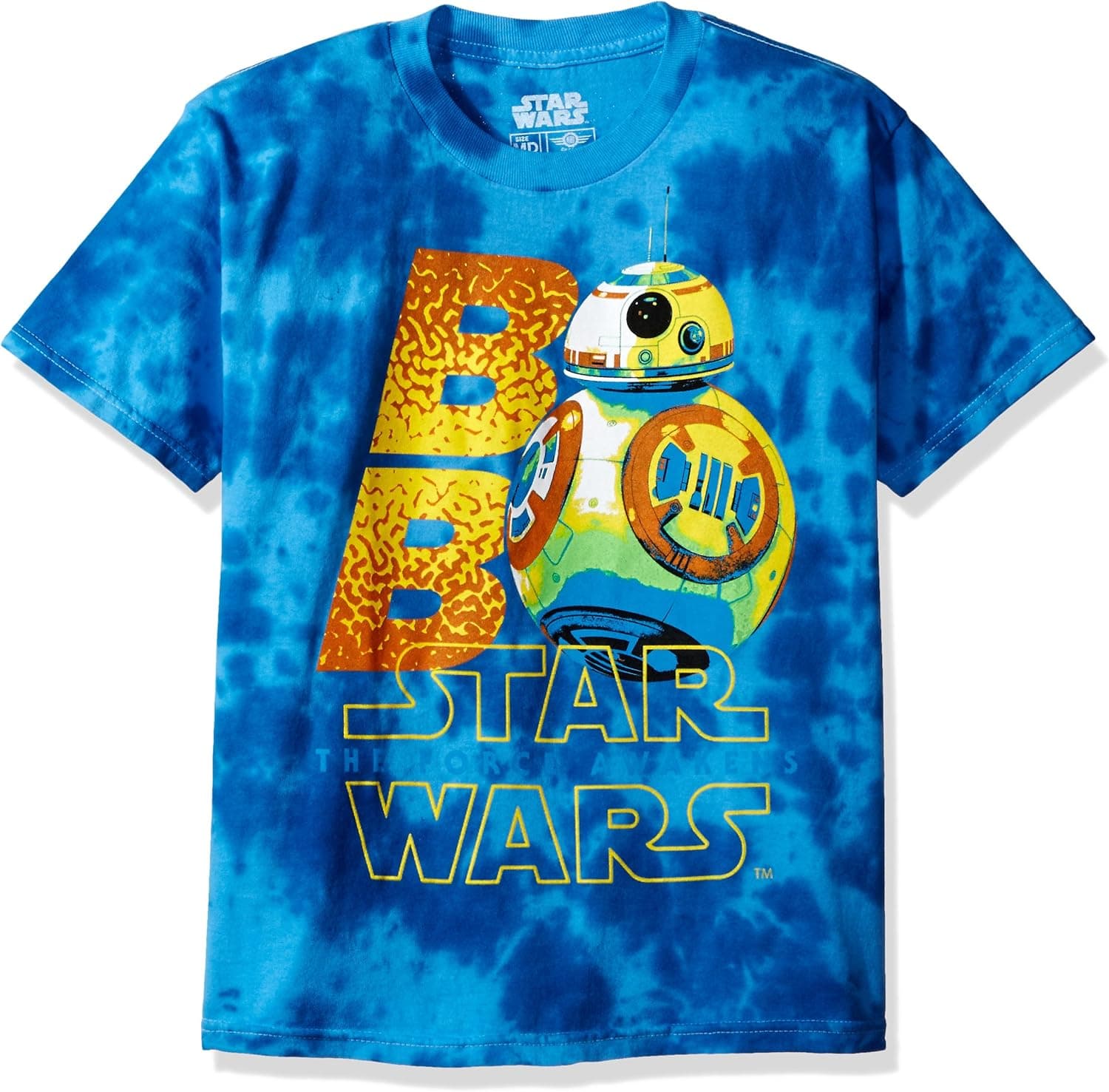 Star Wars Big Boys' Neon Bb-8 with the Force Awakens Logo Tie-Dye T-Shirt