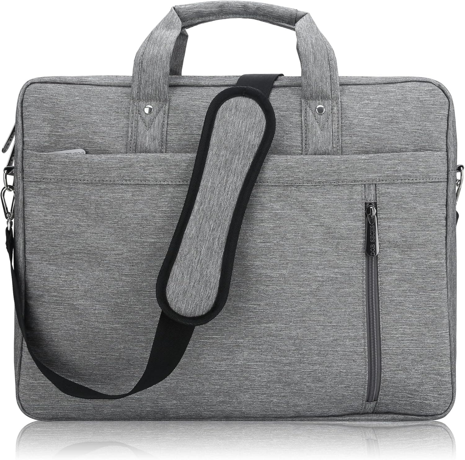 DOB SECHS Laptop Bag Case 15'' 15.6 Inches Computer Bag Shockproof Briefcase Shoulder Messenger Bag Waterproof Business with Tablet Pocket for Men Women Travel School Lawyer, Gray
