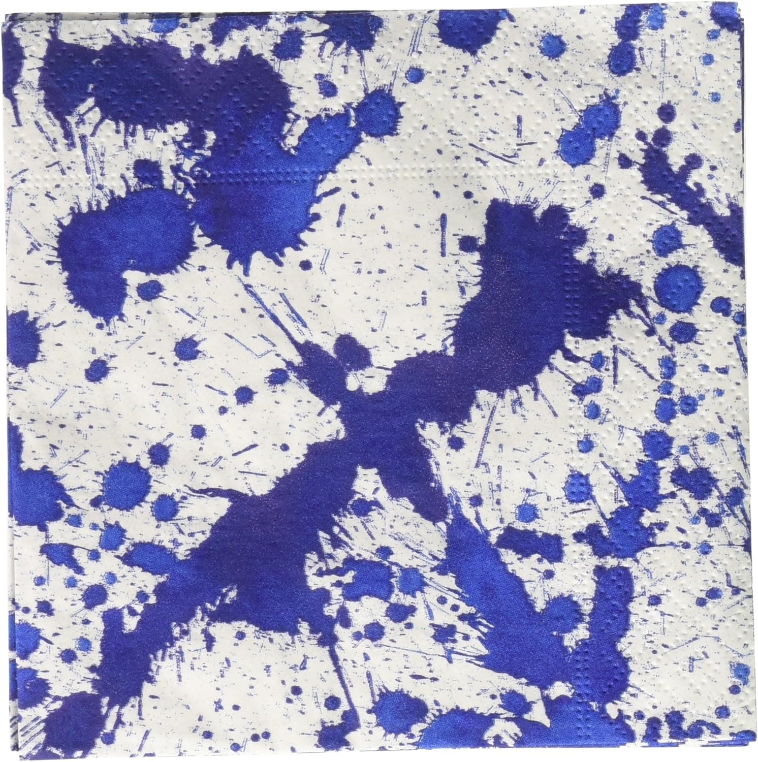 Entertaining with Caspari Splatterware Cocktail Napkins (20 Pack), Blue