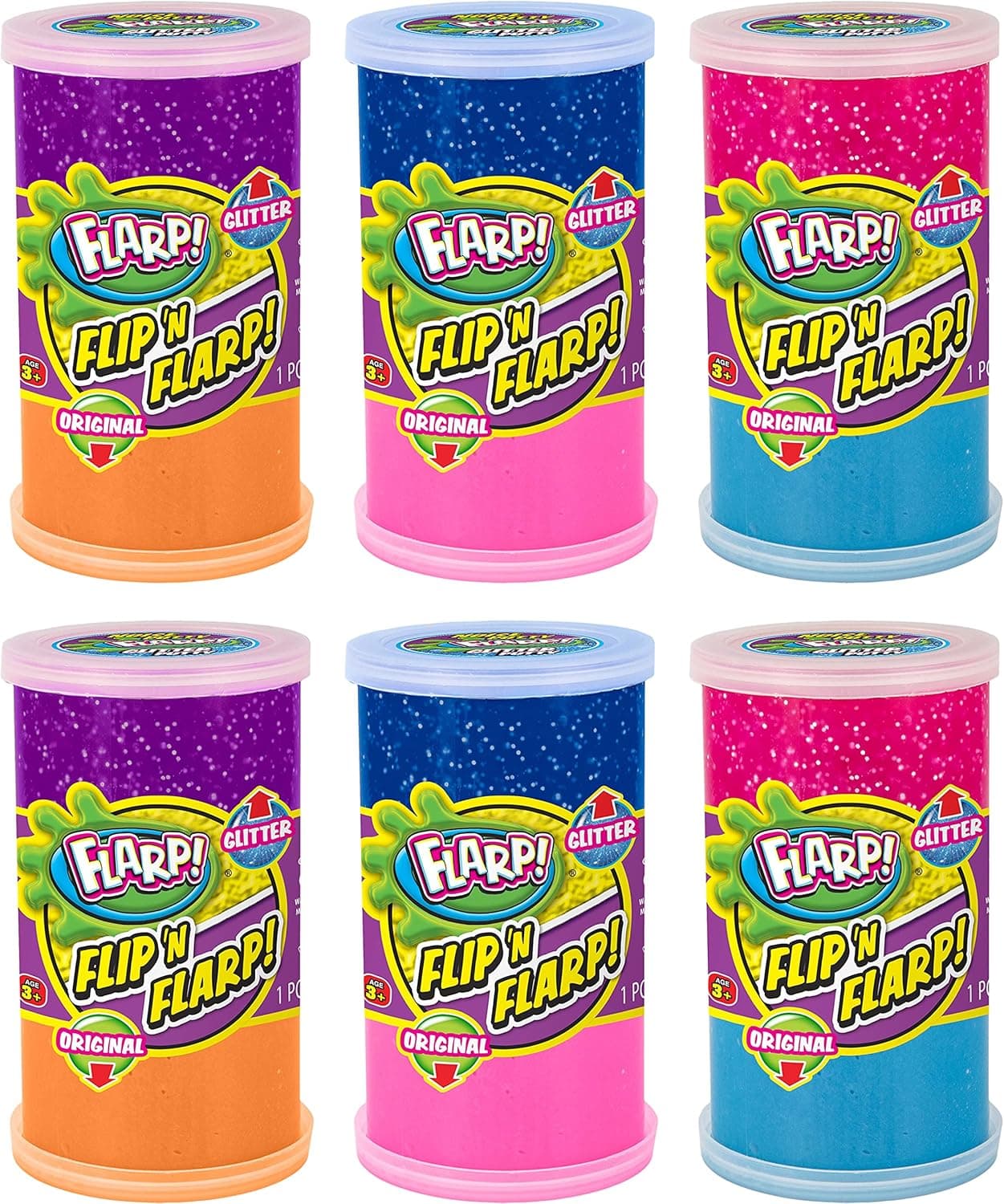 JA-RU Flip & Flarp Original Scented Glitter Slime Putty (6 Slime Assorted) Squishy Scented Fluffy Slime for Kids & Adults. Rainbow Slime Cloud Stress Relief Fidget Toy. Bulk Gift Party Favor. 047-6s
