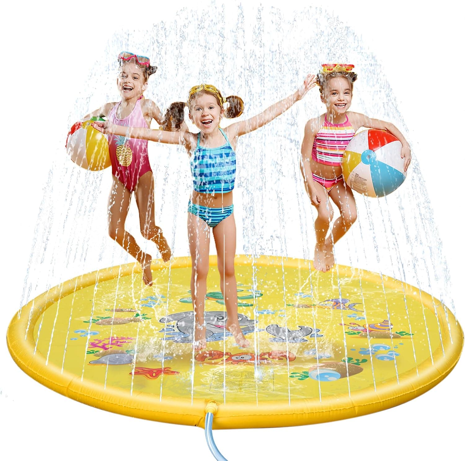Splash Pad Sprinkler for Kids 68" Outdoor Water Toys for 3 4 5 6 7 8 Years Old Boy Girl Sprinkler Pool for Kids Toddler Baby Sprinkler-Splash-Pad--Water-Toys