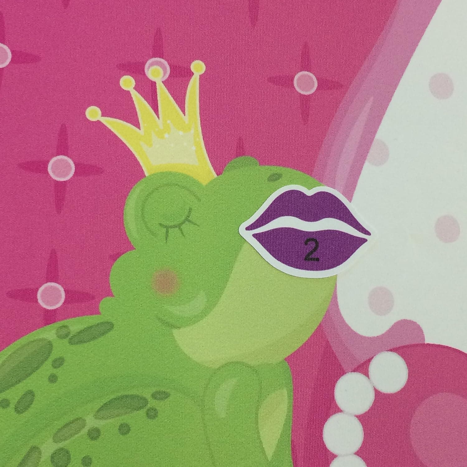 Kiss The Frog Princess Party Peel & Stick Poster with 24 Pre Cut Restickable Game Pieces Reusable Classroom Activity or Birthday Fun