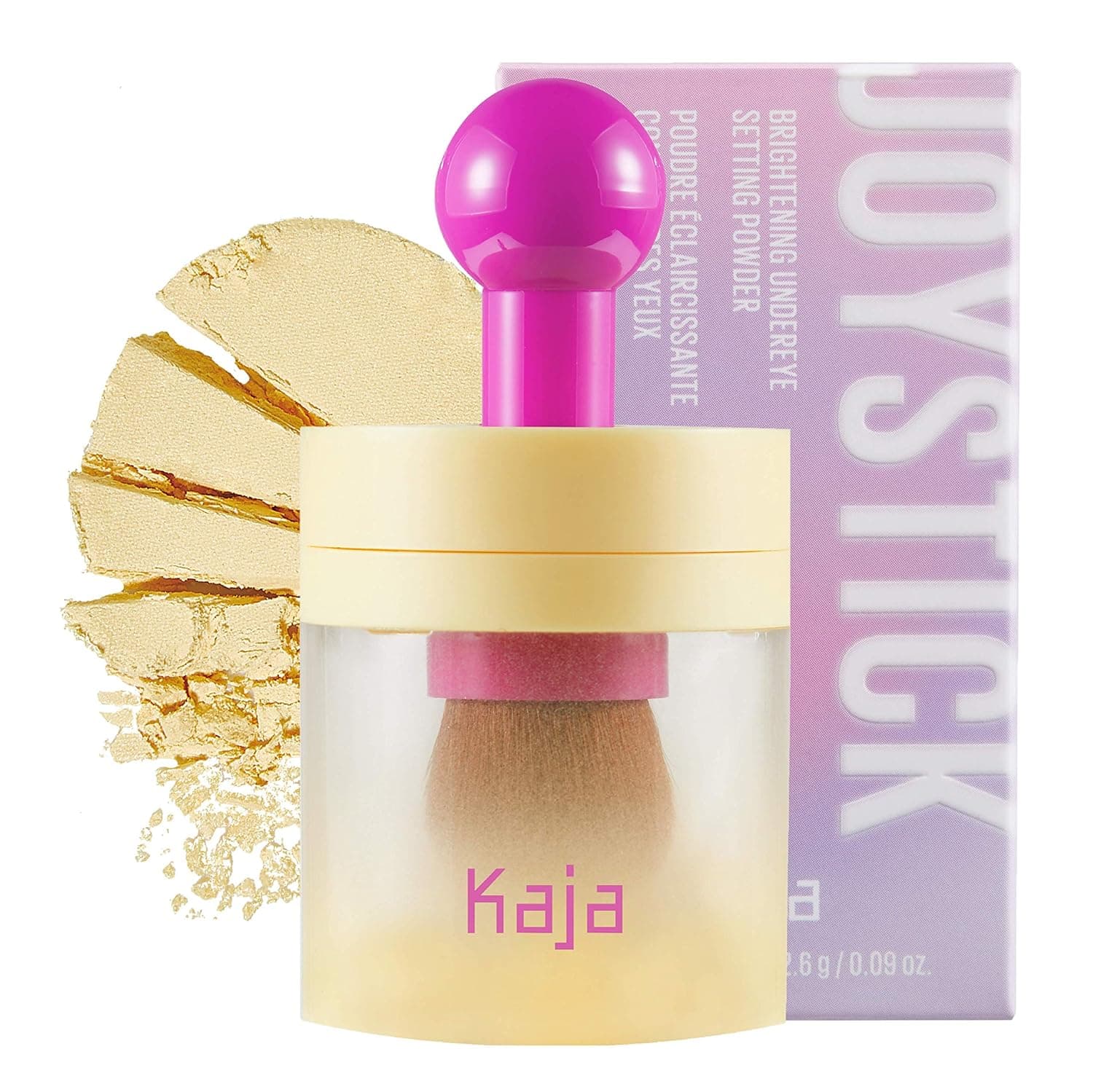 Kaja Under Eye Setting Powder - Joystick | 2 Shades, Tone Up, Loose Powder, Matte Finish, 01 Bonus Banana, 0.09 Oz