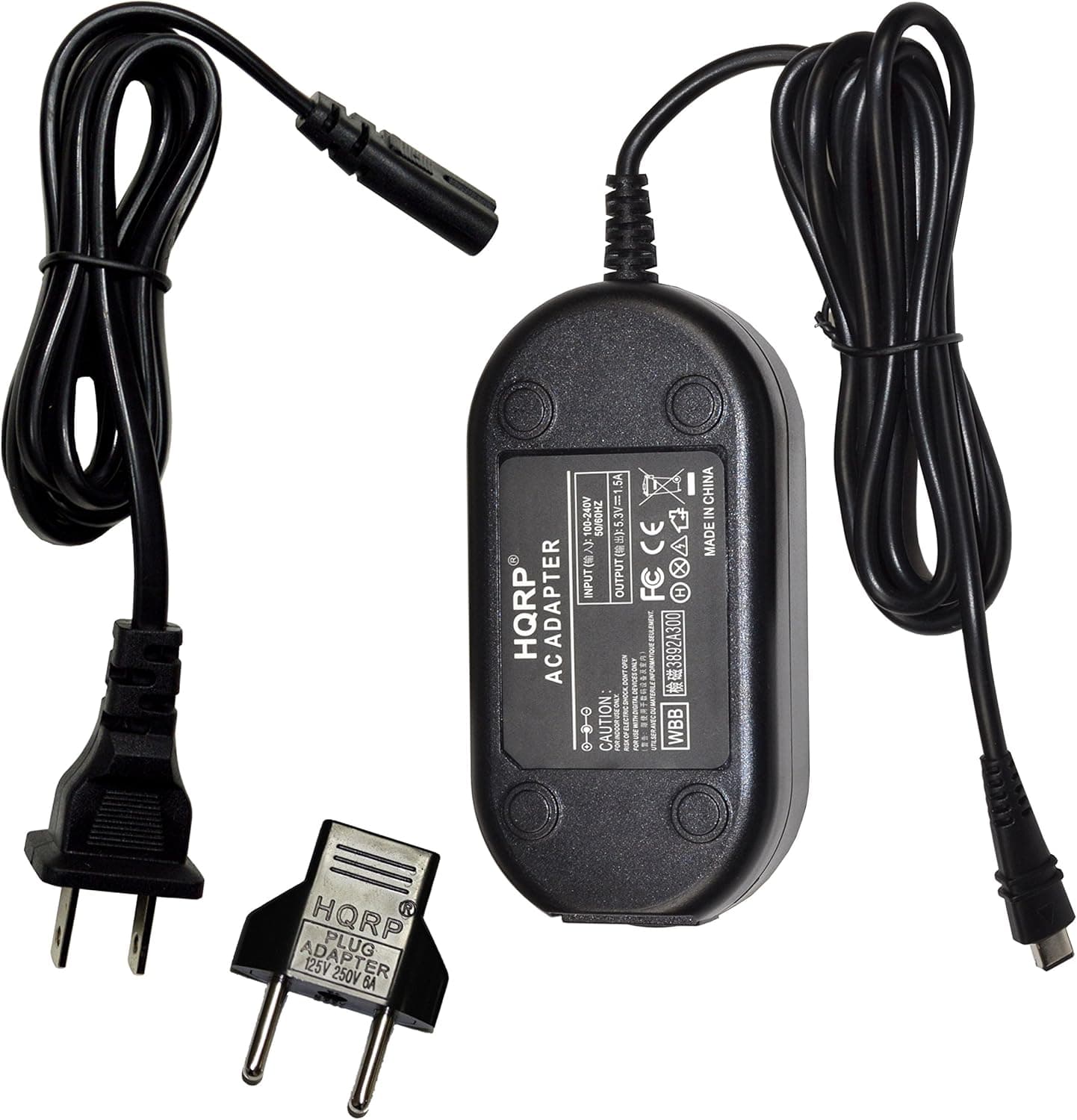 HQRP AC Adapter Compatible with Canon VIXIA HF-R800, HF-R82, HF-R80, LEGRIA HF R66, HF R67, HF R68, HF R606 Camcorder Charger Power Supply Cord + Euro Plug Adapter