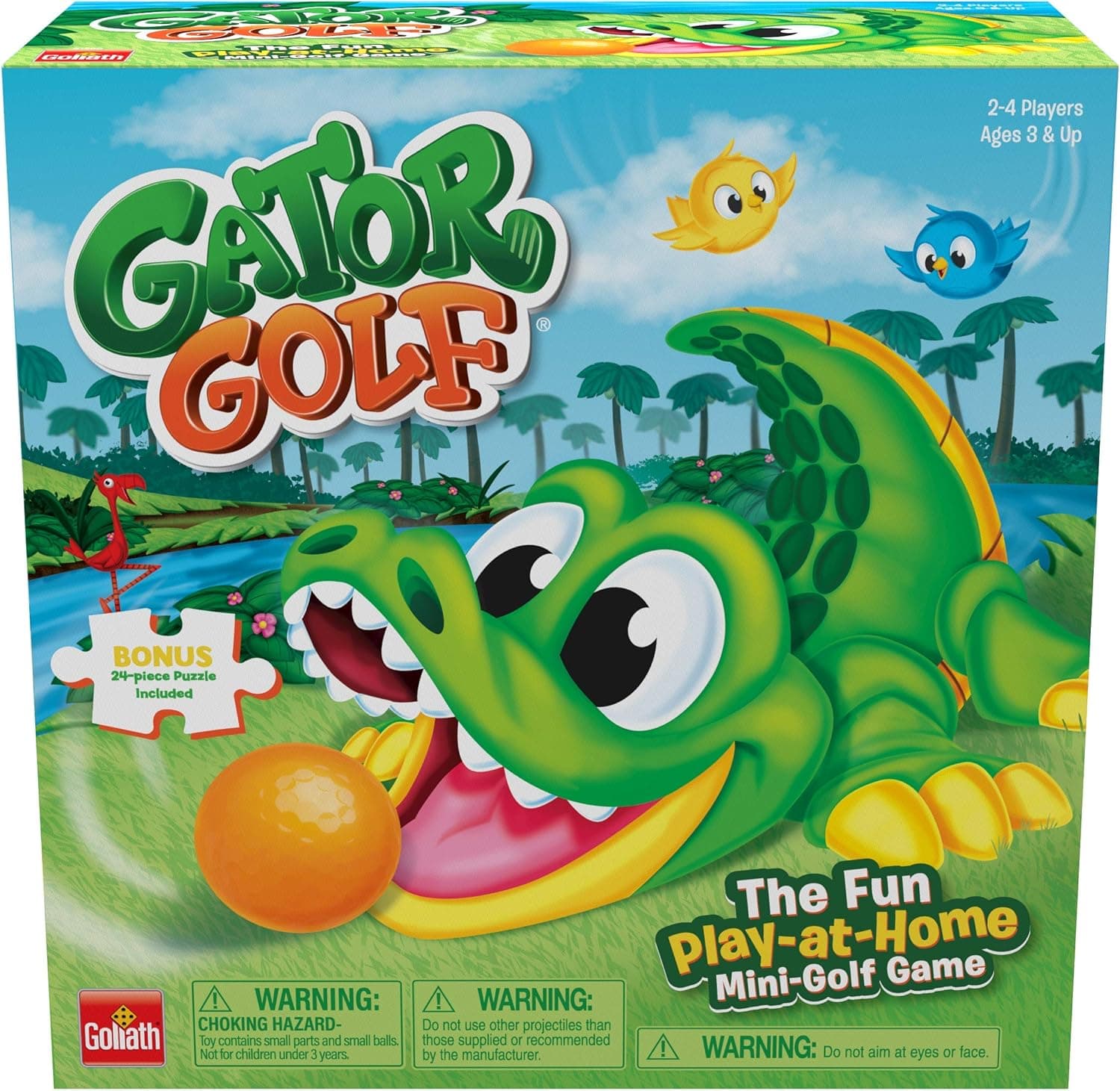 Goliath Gator Golf – Putt The Ball Into The Gator’s Mouth to Score Game – Includes A Fun Colorful 24pc Puzzle (31250)