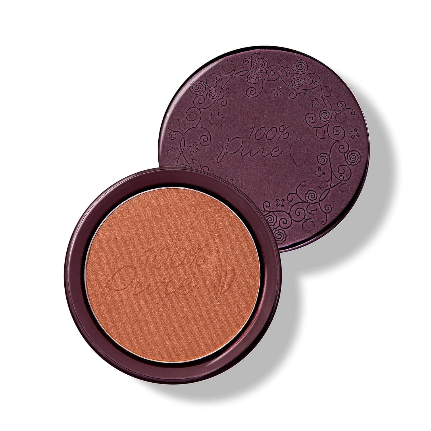 100% PURE Cocoa Pigmented Bronzer, Cocoa Glow, Bronzer Powder for Face, Contour Makeup, Soft Shimmer, Sun Kissed Glow (Deep Brown w/Gold-Red Undertones) - 0.32 Oz