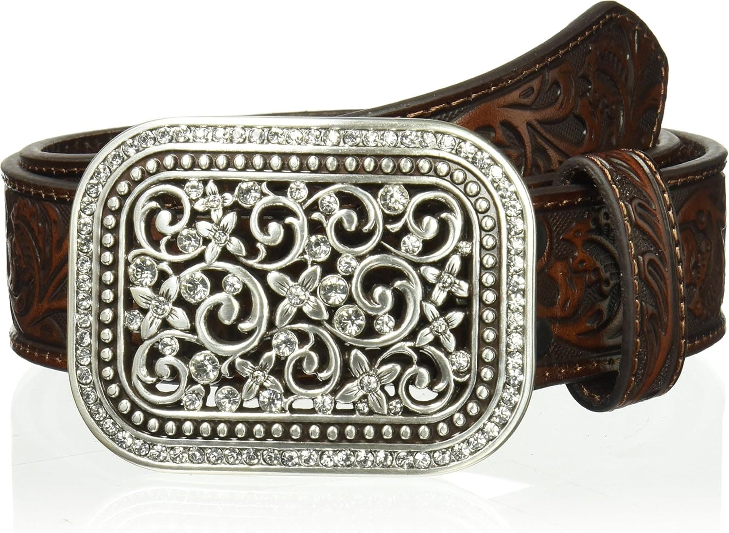 ARIAT Women's Scroll Embossed Buckle Belt