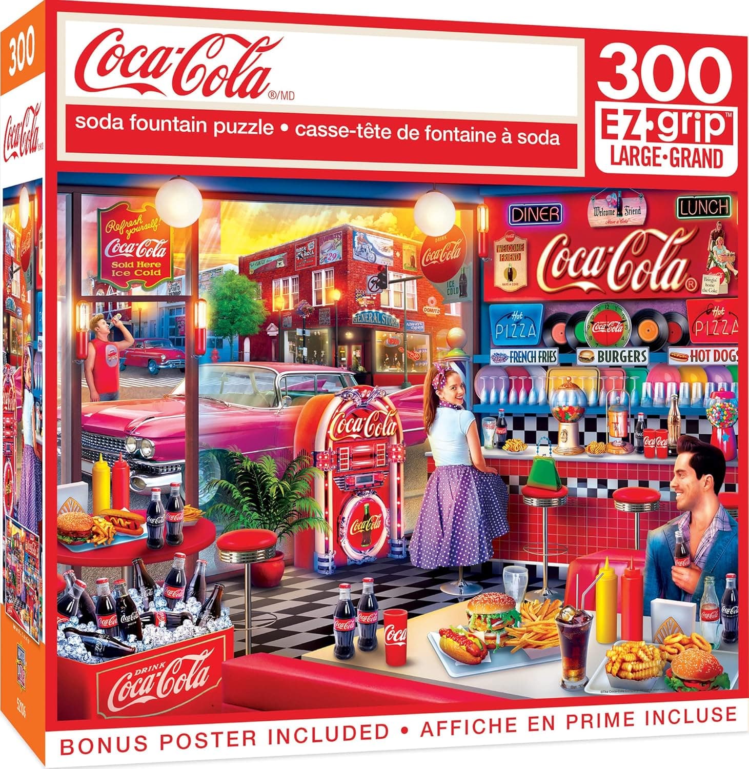 MasterPieces 300 Piece EZ Grip Jigsaw Puzzle - Coca-Cola Soda Fountain - 18"x24"
