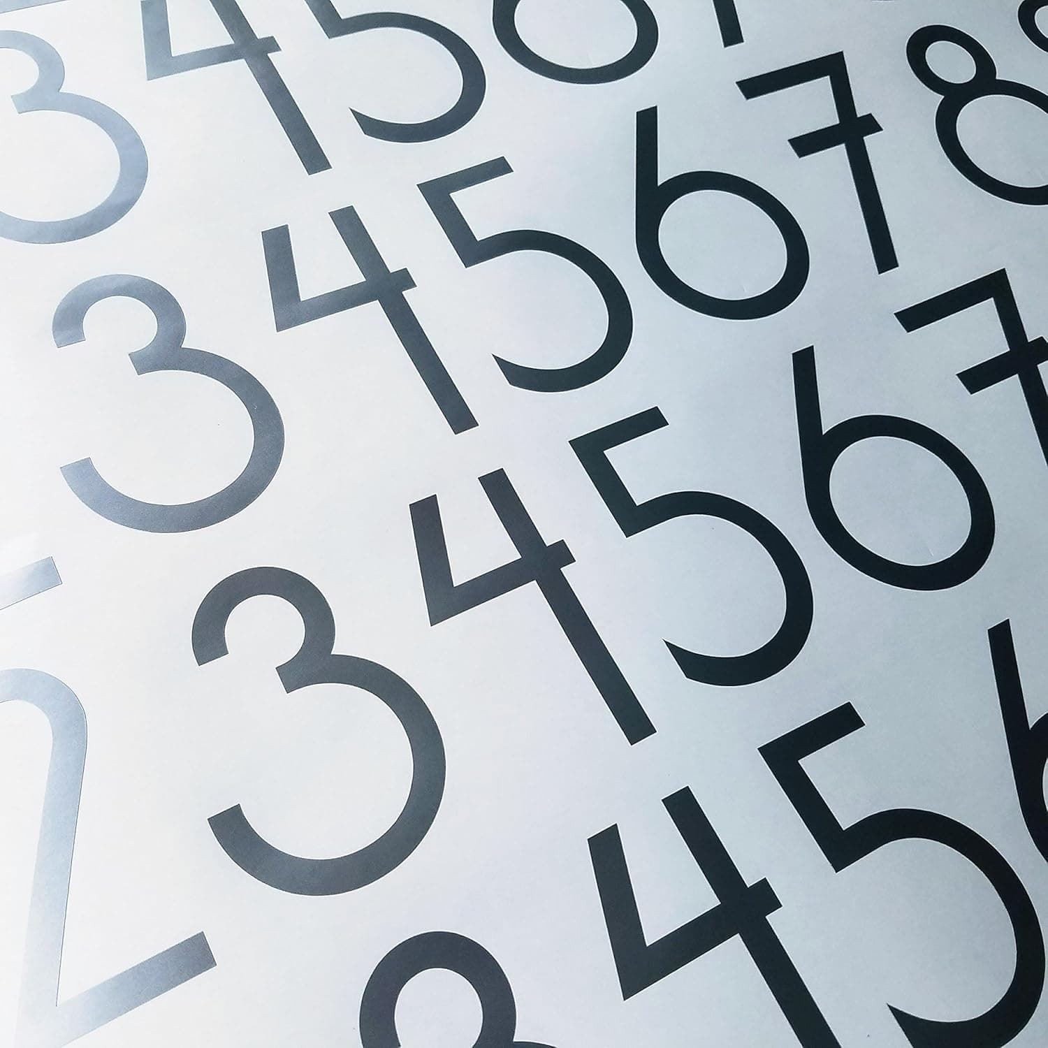 Modern Style Die Cut Vinyl Numbers (2 inch Metallic Silver Gray)