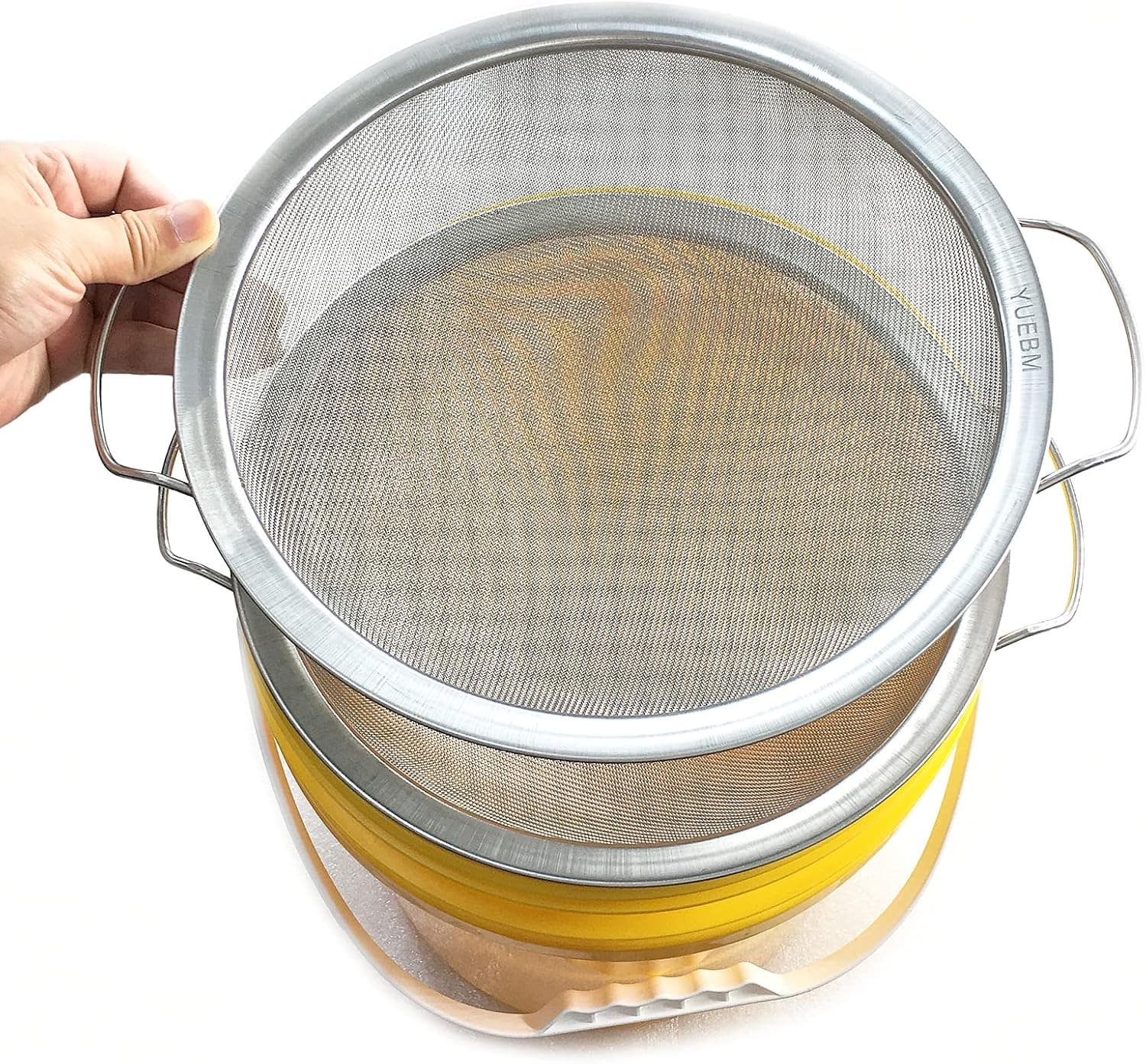 YUEBM Stainless Steel Fine Mesh Paint Strainer Fits a 5 Gallon Bucket, Filter Impurities and Protect Spray Gun, Easy to Clean and Reusable (2PCS)