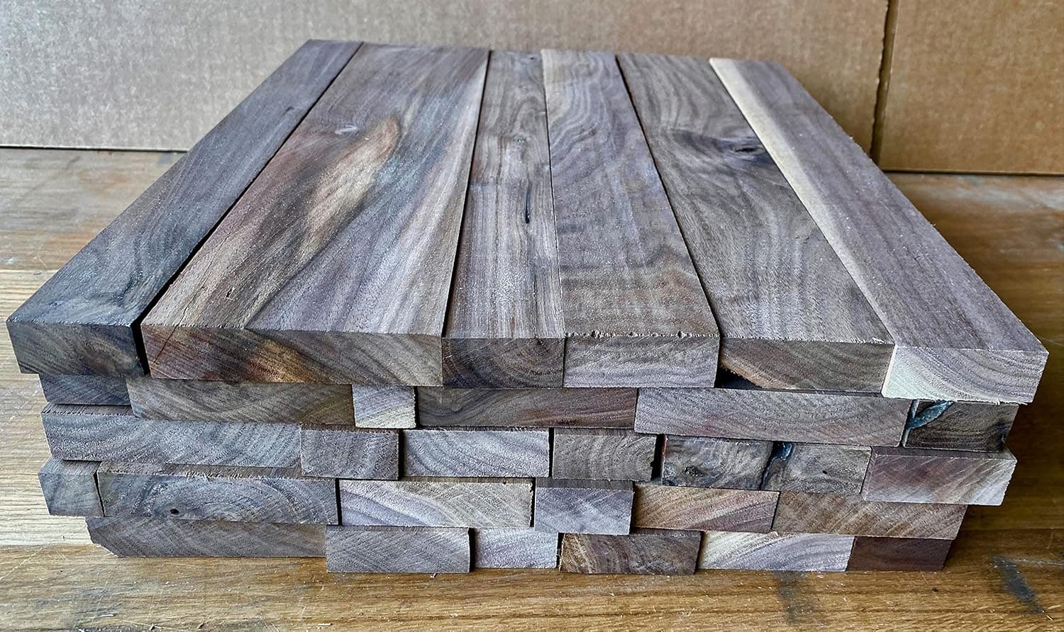 16" Long Scrap Box of 3/4" Thick Boards, All Black Walnut