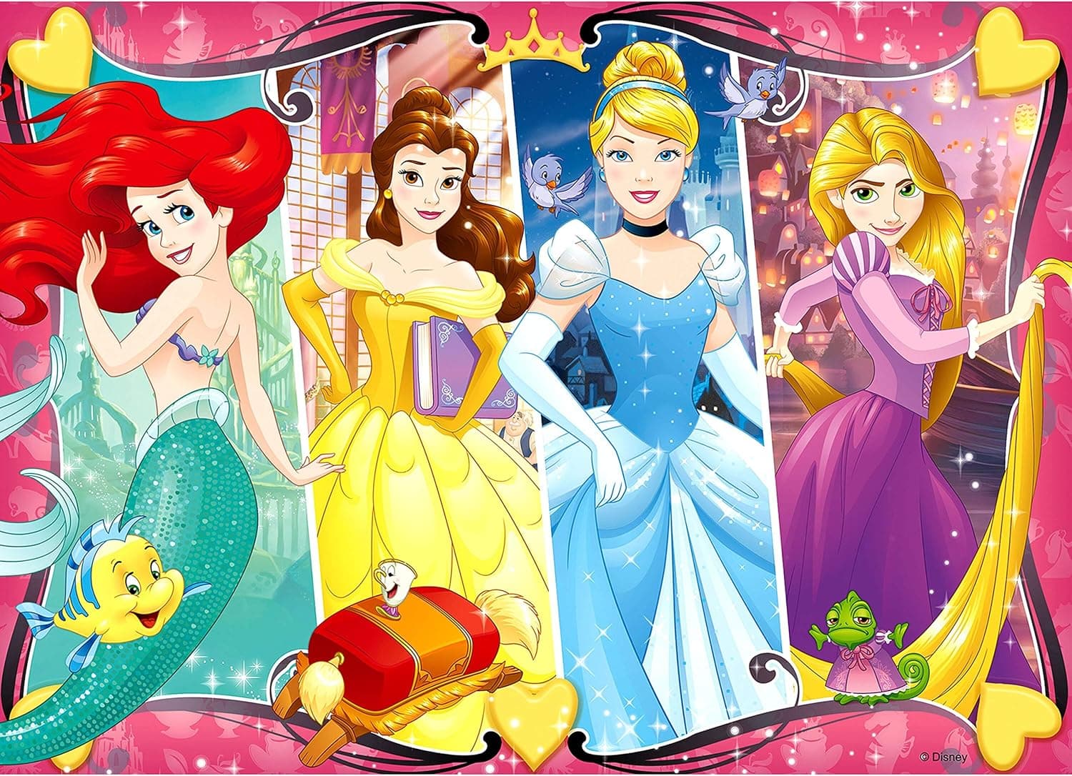 Ravensburger - Disney Princess Heartsong 60 Piece Glitter Jigsaw Puzzle for Kids – Every Piece is Unique, Pieces Fit Together Perfectly