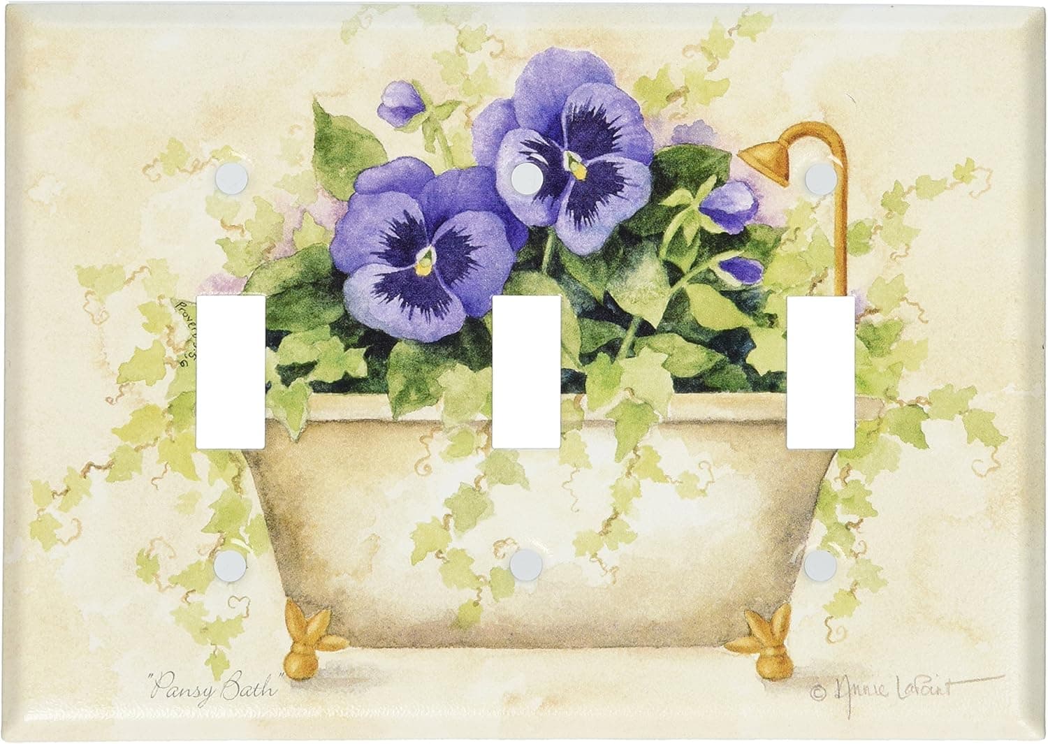 Art Plates - Bath Tub Switch Plate - Triple Toggle