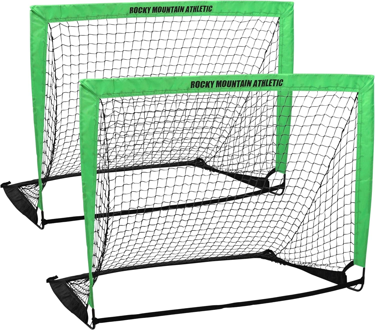 TheraCool Soccer Goals for Backyard Kids Portable Pop Up Net for Indoor or Outdoor Training – Set of 2 Goals w/Carrying Case 4‘ x 3’