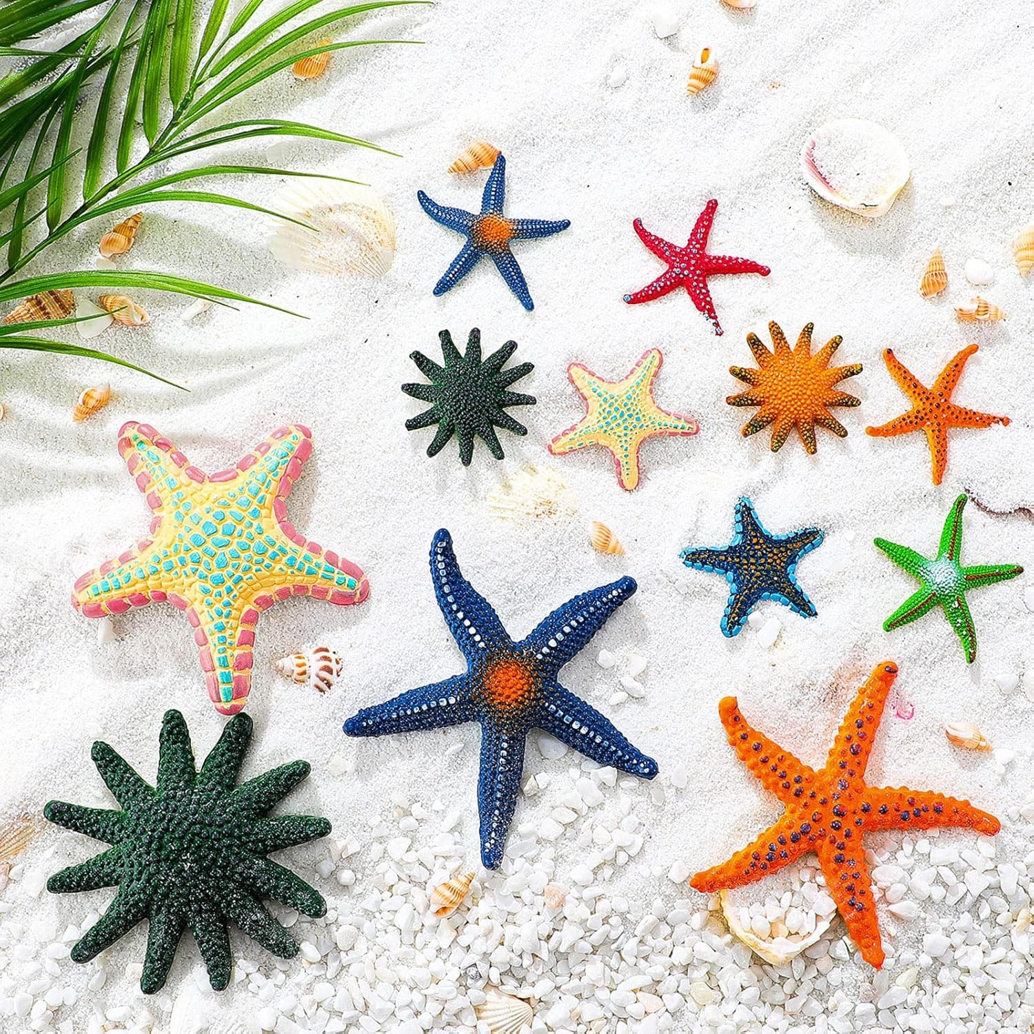 Minatee Big Diving Toys 12 Pcs Starfish Pool Toys Beach Toys Colorful Artificial Realistic Pool Toys Plastic Starfish Decor for Summer Beach Underwater Swimming Toys Throw Toy, Assorted Colors