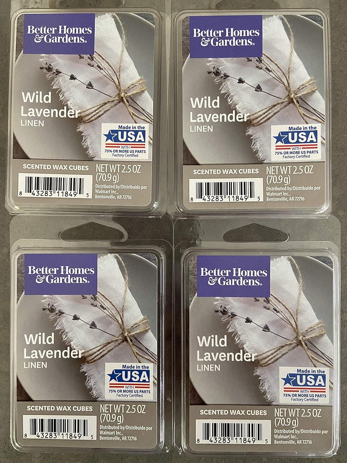 Better Homes & Gardens Wild Lavender Linen Wax Cubes, 4 Pack