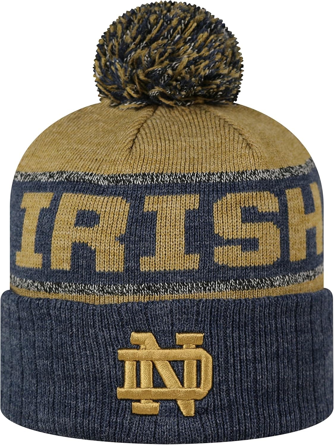 Top of the World Notre Dame Fighting Irish Below Zero Cuffed Pom Knit Beanie Hat/Cap