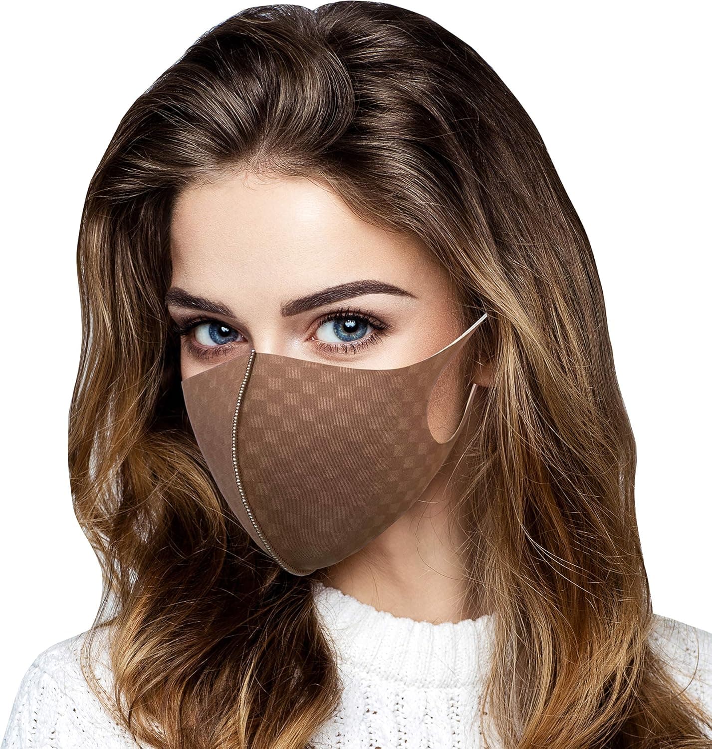 NYBEE Sport UV Protection Reusable and Washable Cooling Scarf Fashion Face Cover Mask for Women, Men, Unisex, Breathable (TAN/Sqaure/1pack)