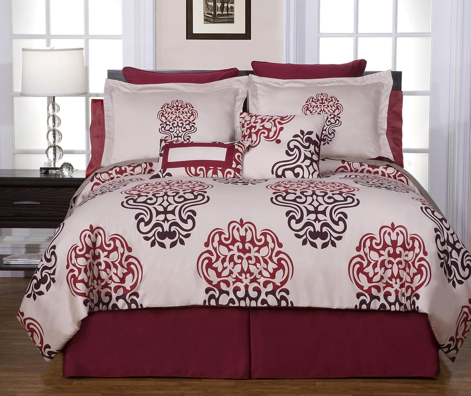 Pointehaven Printed 300 TC 2-Piece 100-Percent Combed Cotton Duvet Set, Cherry Blossom, Twin