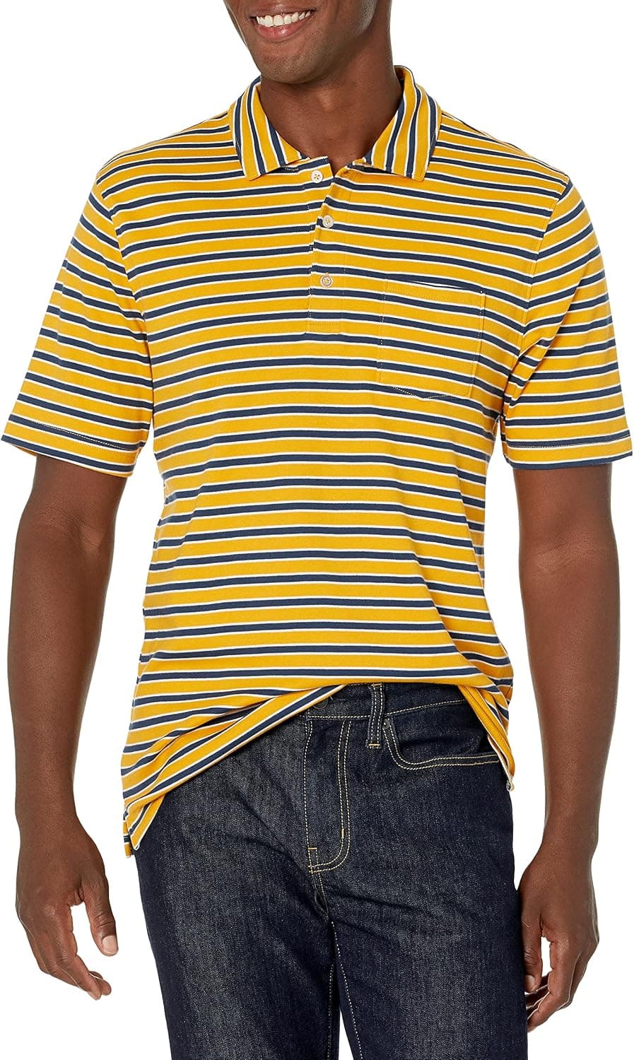Amazon Essentials Men's Regular-Fit Pocket Jersey Polo