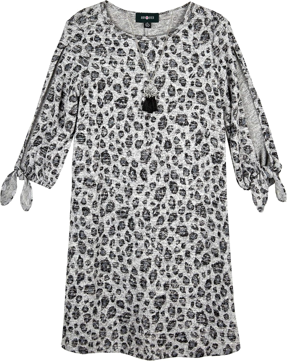 Amy Byer Girls' 7-16 Long Sleeve Dress with Scarf