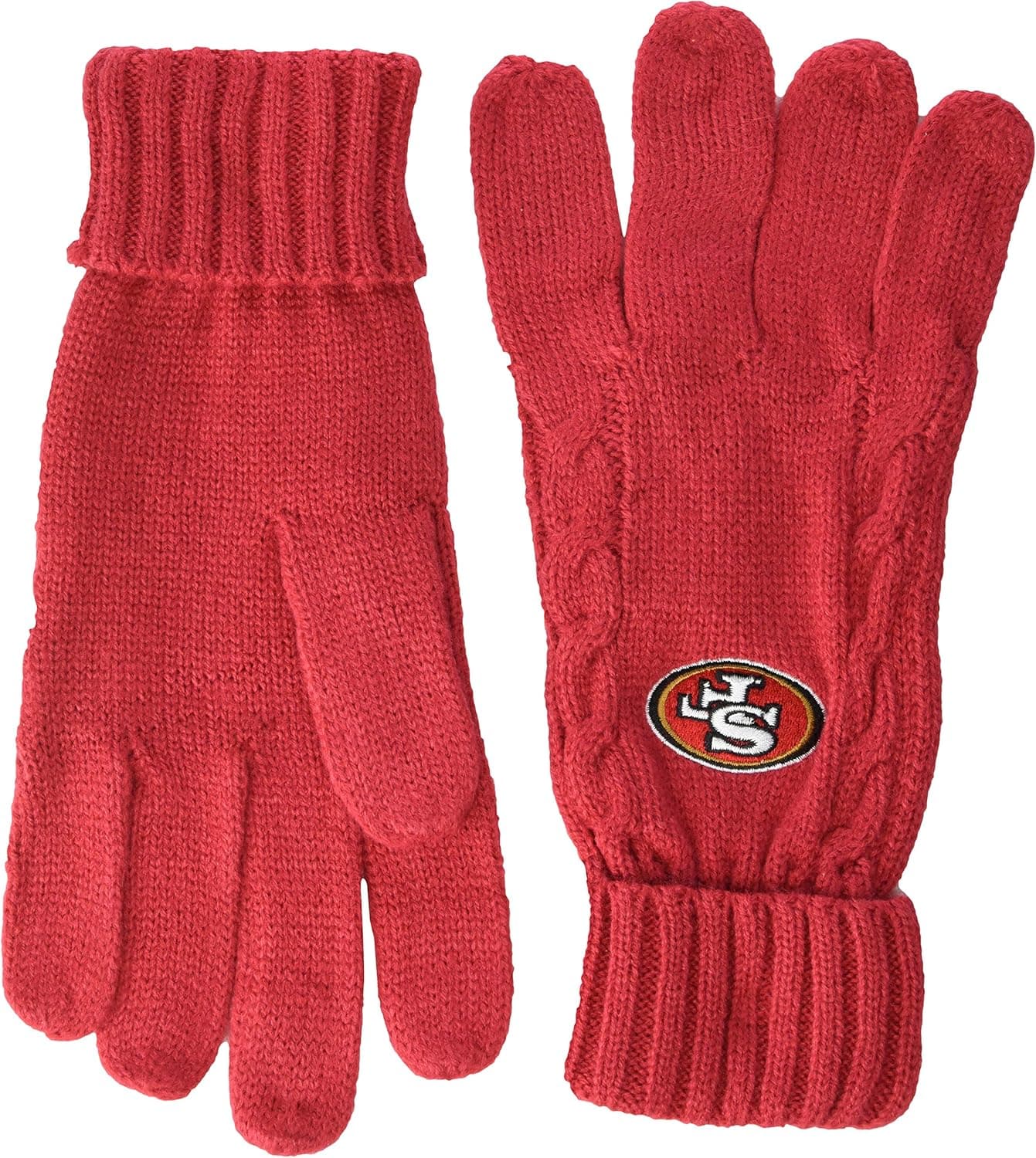 FOCO NFL unisex-adult Womens Cable Knit Gloves