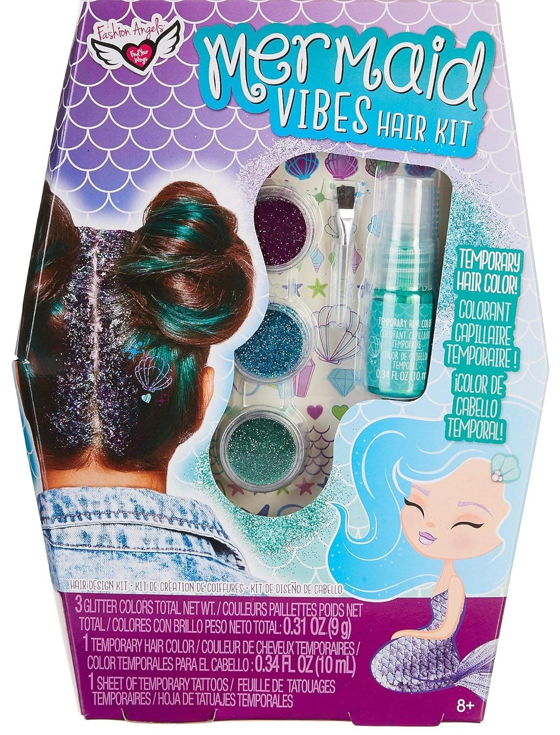 Fashion Angels Mermaid Vibes Hair Art Design Set 12 Ounce