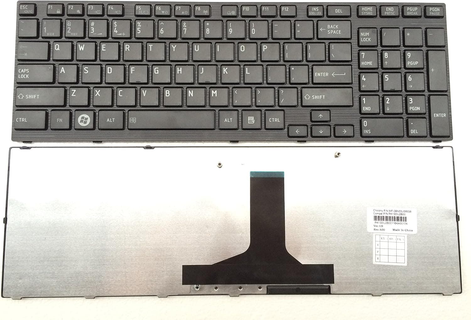 New Keyboard for Toshiba Satellite P750 P750D P755 P755D P770 P770D P775D Qosmio X770 X775 Series US Layout P/N: MP-09N53US6698 PK130IU2B00 Black Frame