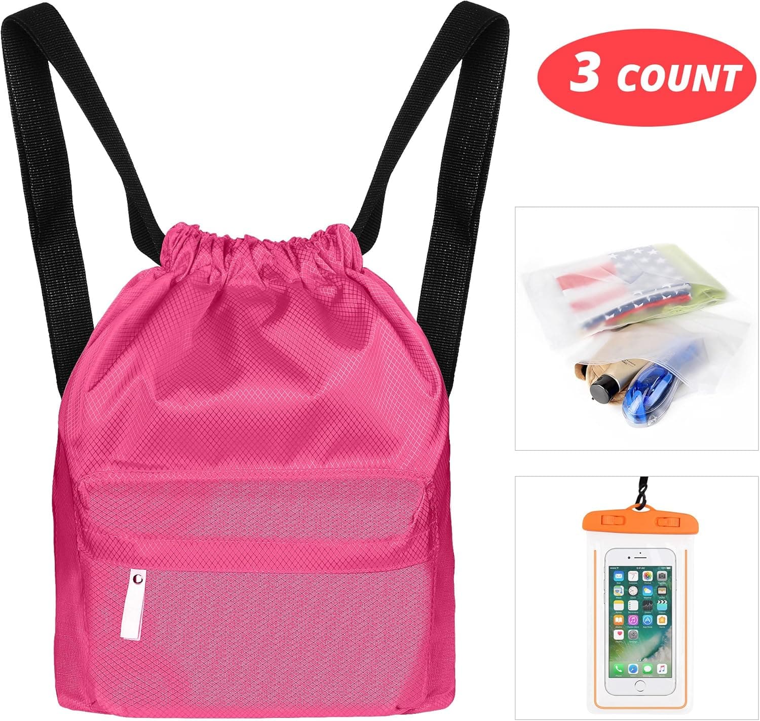 Vigeer Dry Wet Separated Bag small Multi-Purpose Waterproof Bag Great for Gym Travel Swimming Surfing Hot Spring Beach trip