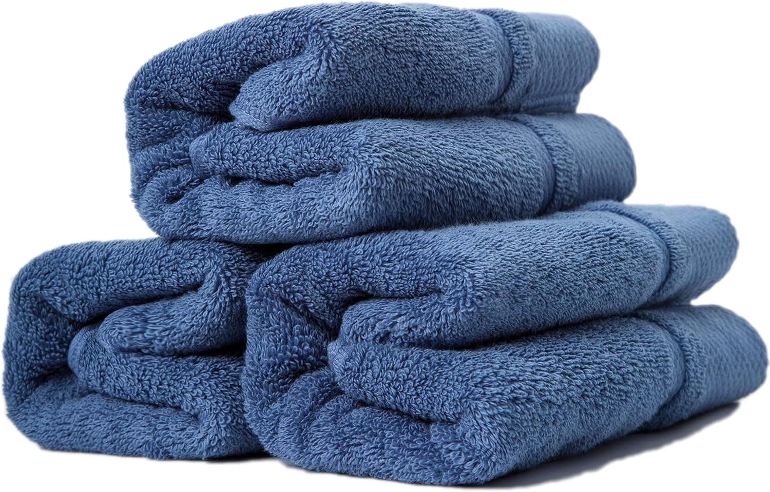 sense gnosis Hand Towels Premium 100% Cotton Ultra Soft Highly Absorbent Quick Dry Bath Hand Towel for Bathroom 13 X 29 Inch(Greyish Blue, Set of 3)