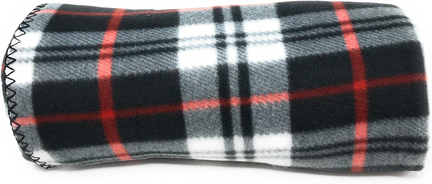 Goza Polar Fleece Throw Blanket (Black White Plaid, 60 x 70)