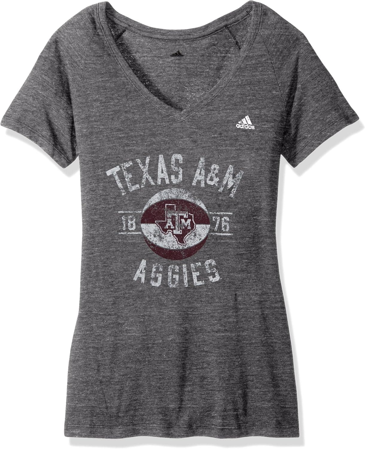 adidas Women's Middle Basketball Tri-Blend V-Neck Tee