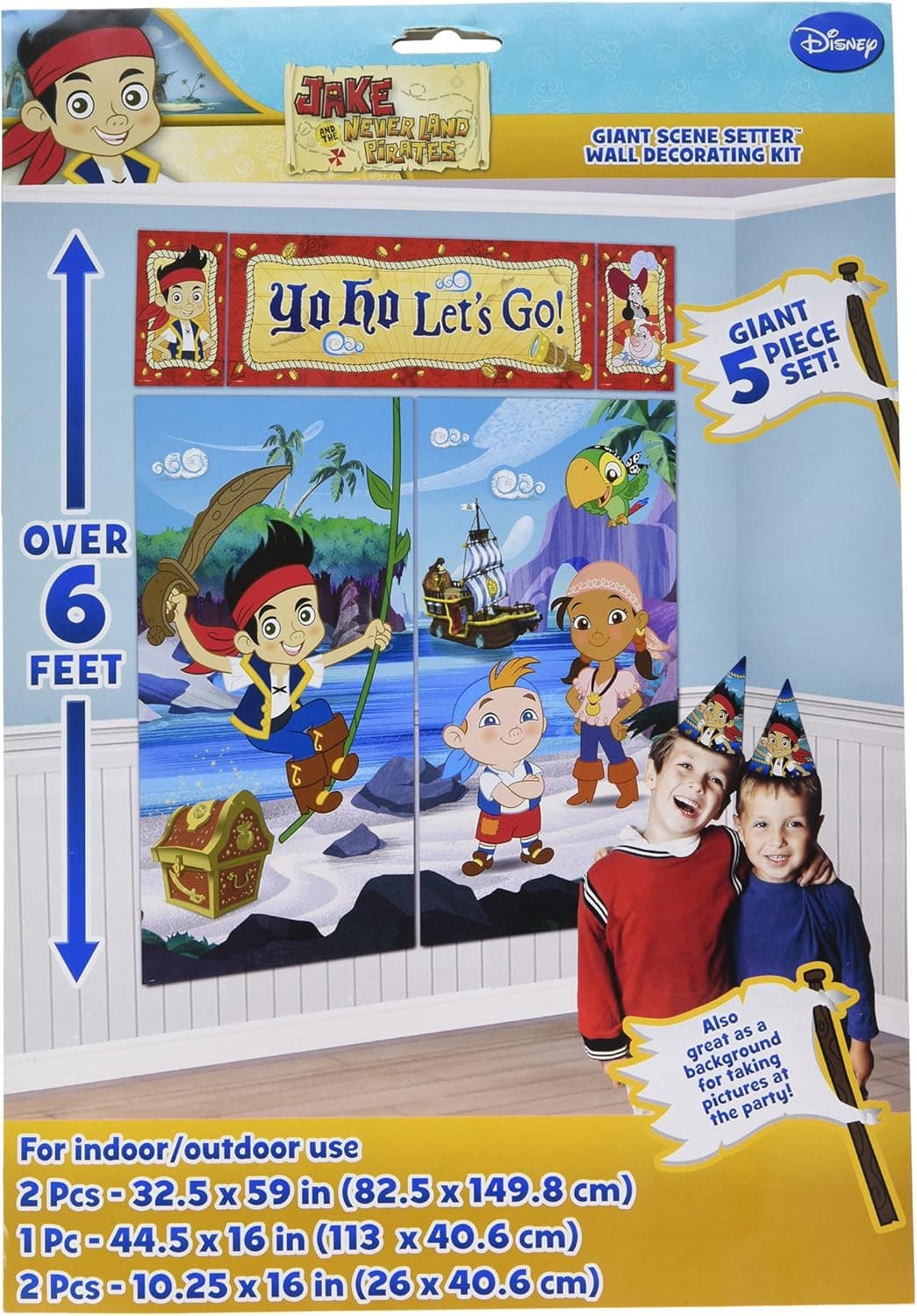 Disney Junior Jake and the Neverland Pirates Scene Setter Wall Decorations Kit - Kids Birthday and Party Supplies Decoration