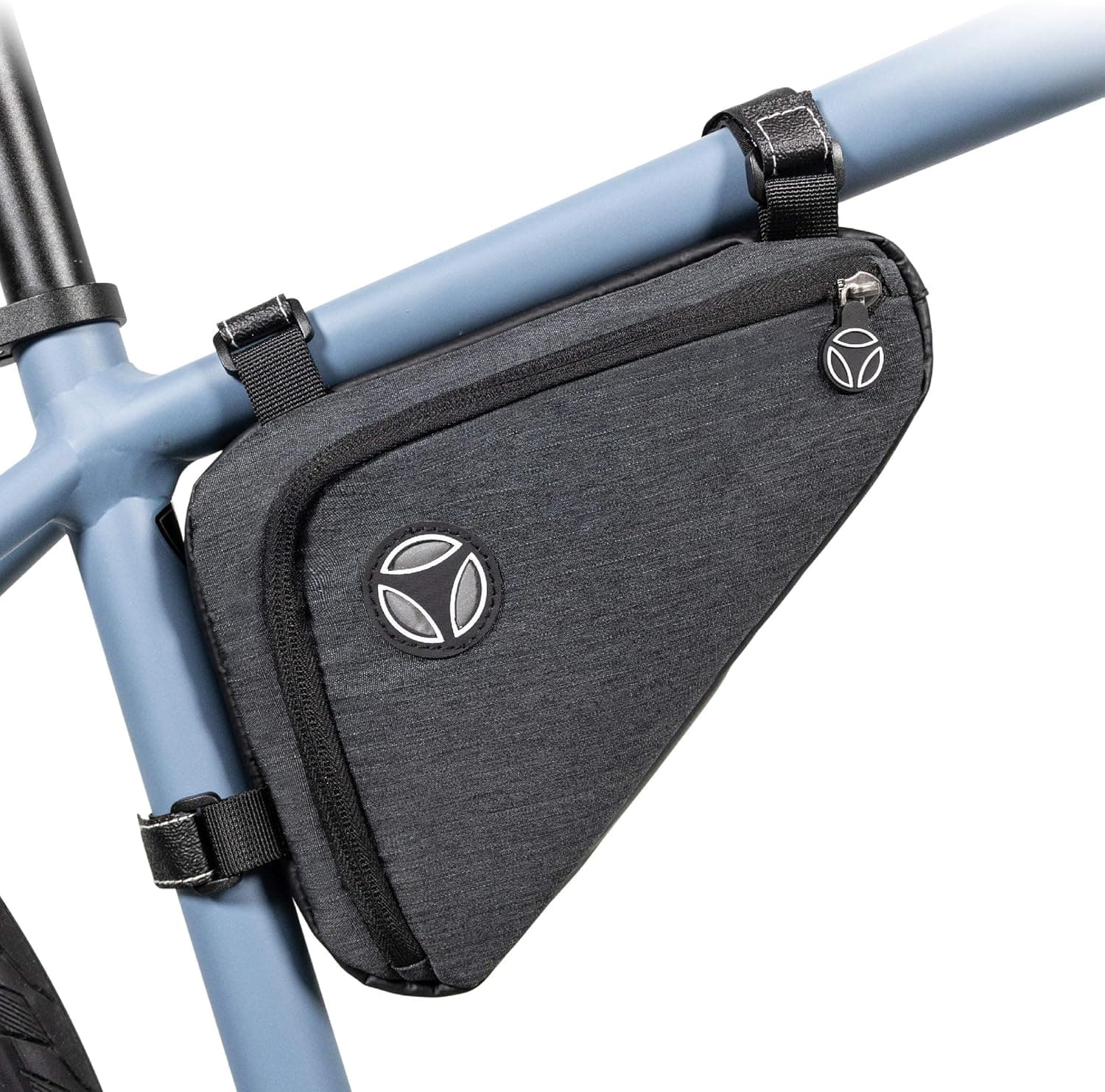 MOMODESIGN Bike FB01 Frame Bag for City Riders, Multiple Accessible Pockets, Reflective Piping Details, Water Resistant, Universal Fit, 1L Capacity