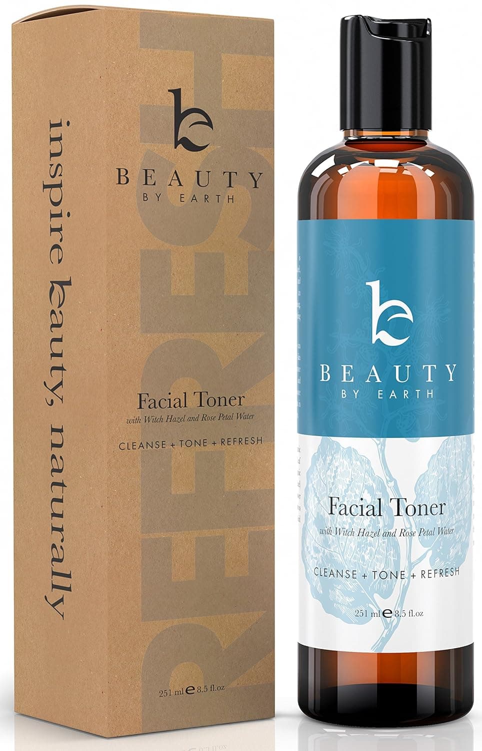 Rose Water Toner for Face - Face Toner for Women, Skin Toner Rosewater Facial Toner, Rose Toner Alcohol Free Witch Hazel Toner Astringent for Face, Agua de Rosas Rose Water for Face Hydrating Toner