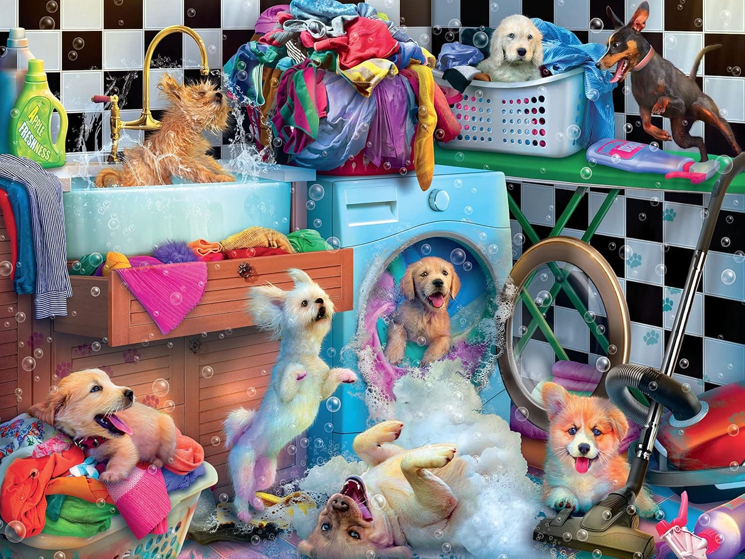 Ceaco - Paws Gone Wild - Wild Wash Days - 550 Piece Jigsaw Puzzle