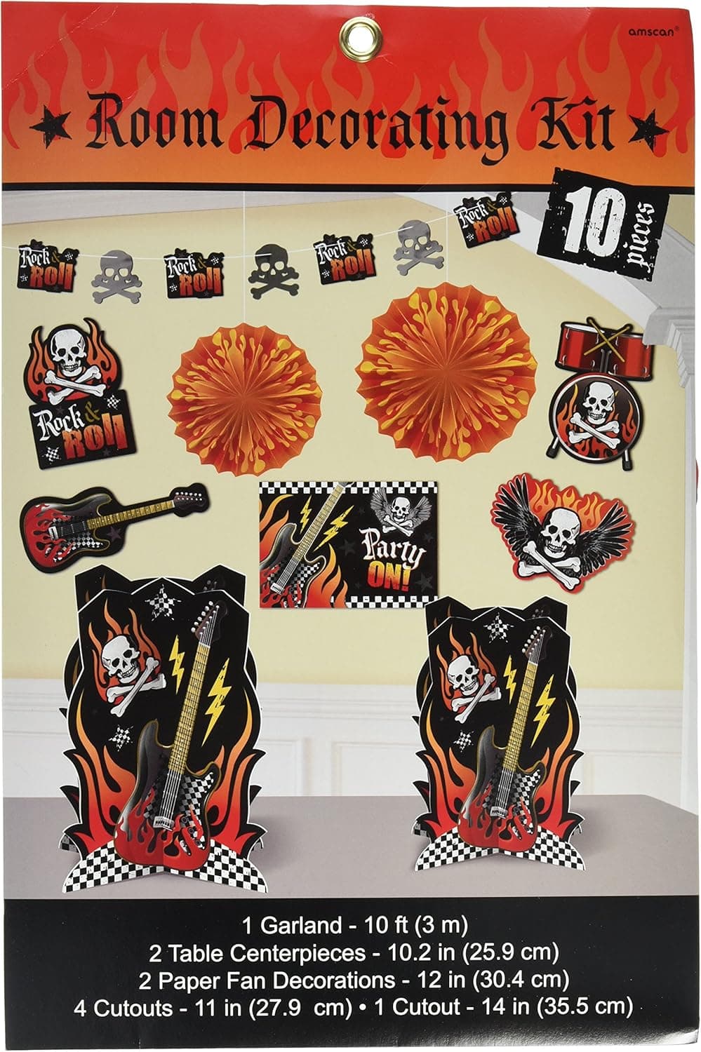 Rock On Heavy Metal Themed Party Room Decorating Kit, Paper