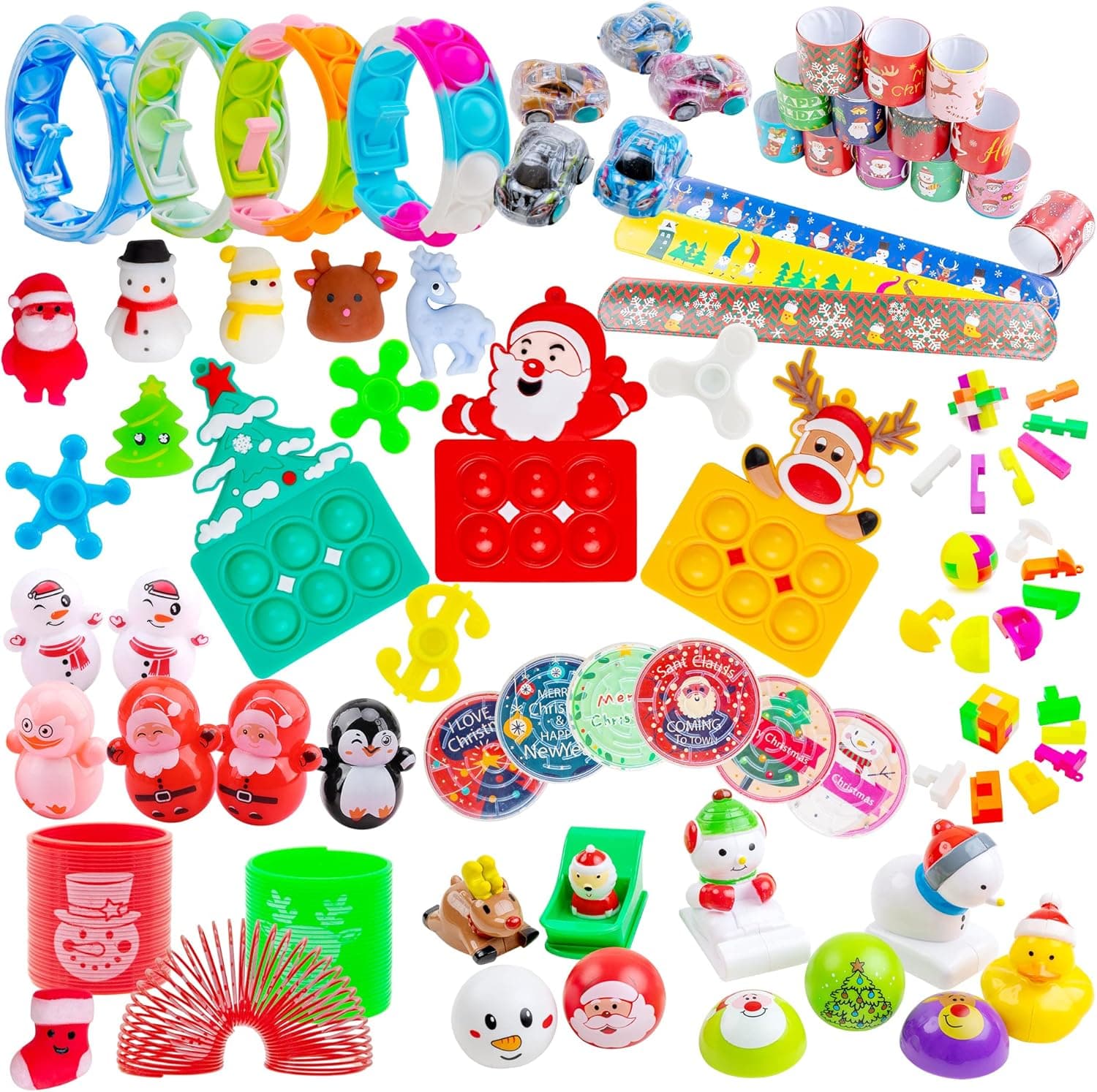 Christmas Toys Assortment, Party Favors Toy, Party Goodie Bag Fillers, Prizes for Kids Classroom Rewards, Stocking Stuffers for Advent Calendar,Pinata Fillers,Treasure Box