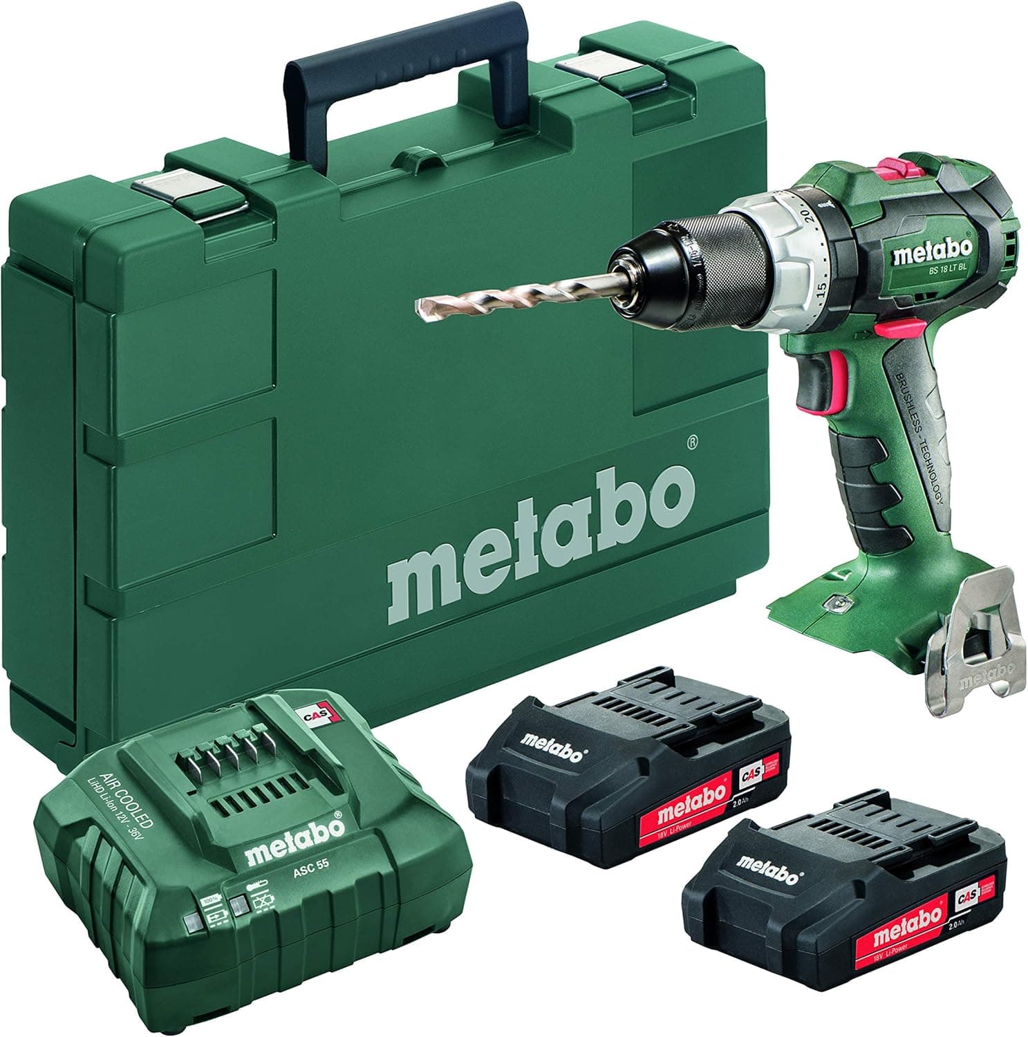 Metabo - 18V Brushless Drill/Driver Kit 2X 2.0Ah (602325520 18 LT BL 2.0), Drills & Drill/Drivers