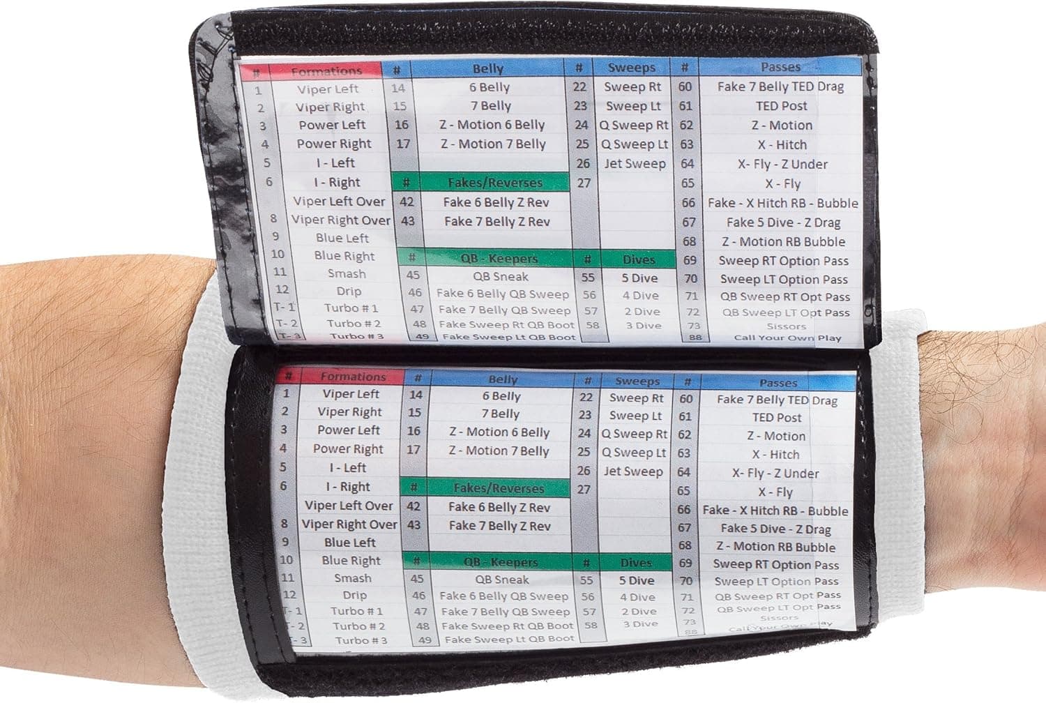 WristCoaches Football Play Wristbands - Youth Quarterback Gear - Wristband Playbook - Softball Wristbands for Signs