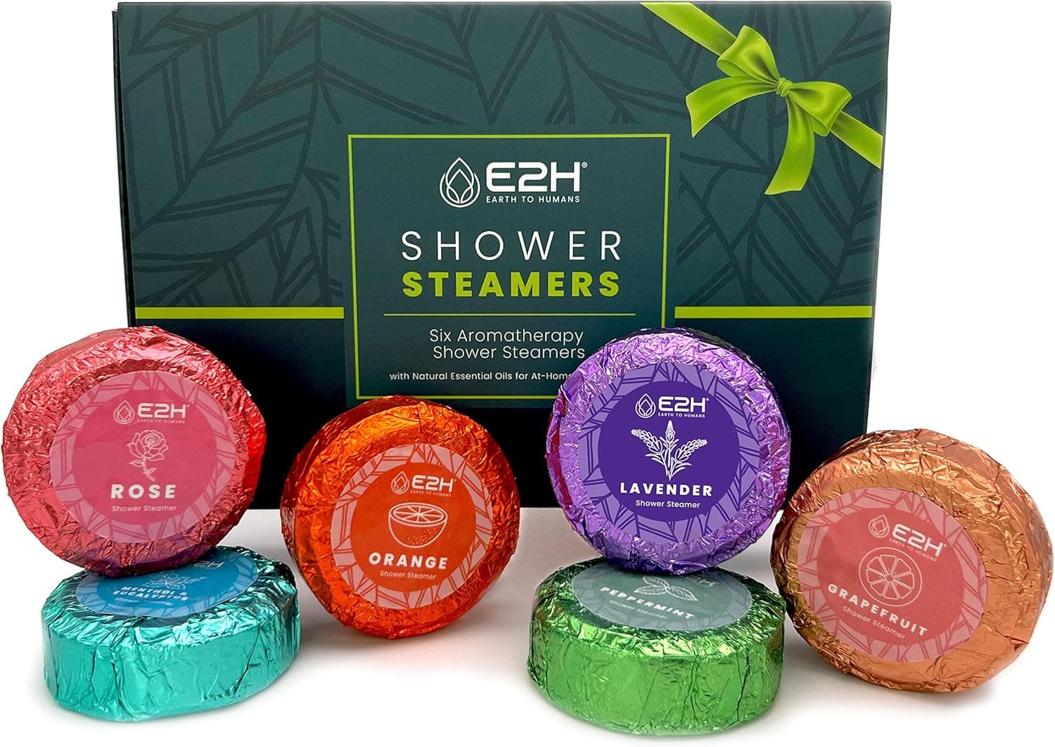 E2H Shower Steamers Aromatherapy Tablets, Variety Pack of 6 Shower Bombs for Women – Lavender, Orange, Rose and More - Steam Shower Tablets Naturally Scented with Essential Oils (6 Tablets)