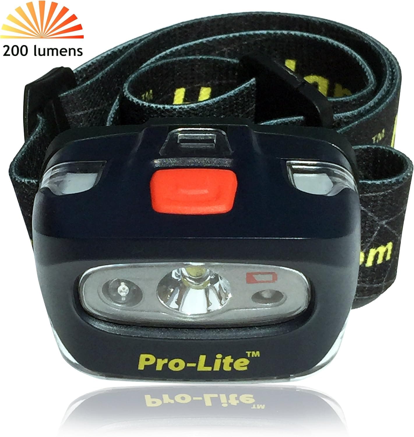 Headlamp, Super Bright 200 lumen LED Headlight. Comfortable with Emergency Whistle & Red Led Strobe light. Waterproof rating IPX5. Low Battery Indicator and 3 AAA's Included. Excellent Gift Idea!