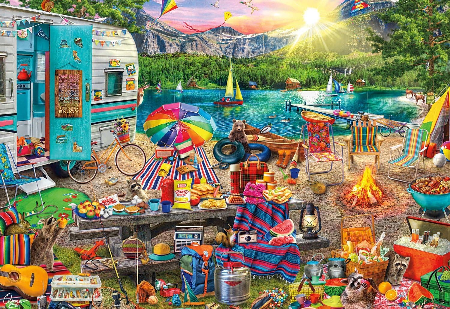 Buffalo Games - Aimee Stewart - Family Campsite - 2000 Piece Jigsaw Puzzle
