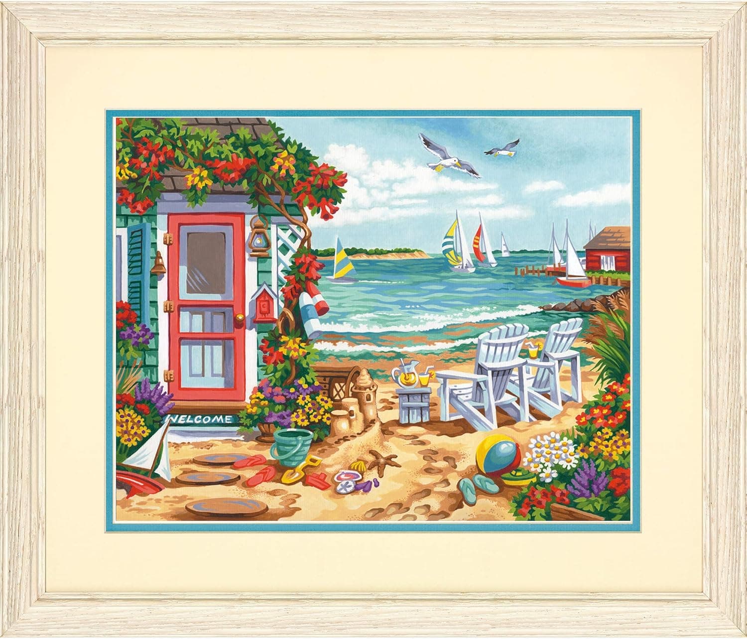 Dimensions Summertime Beach Paint by Numbers Kit for Kids and Adults, 11'' x 14''
