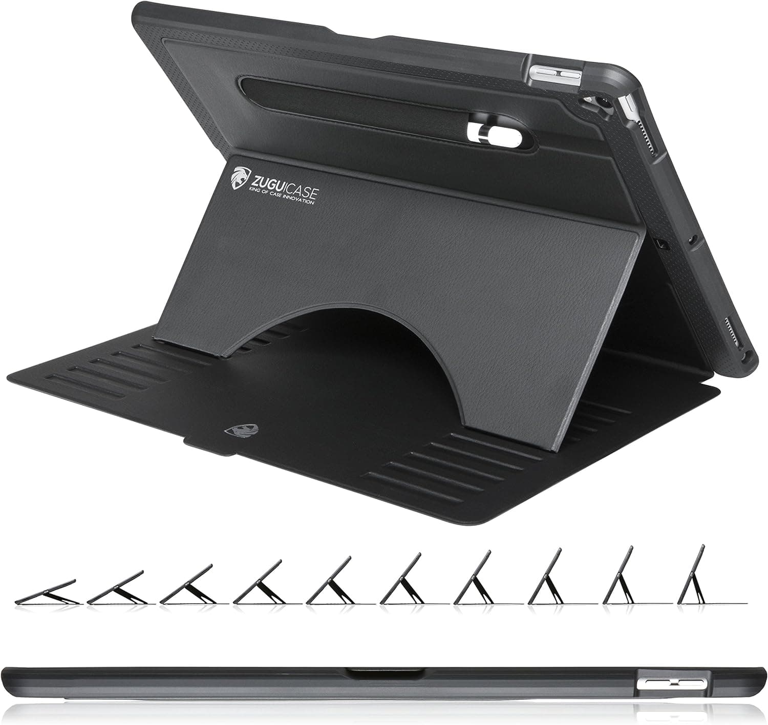 ZUGU CASE - 2017/2015 iPad Pro 12.9 inch (Old Model) 1st & 2nd Gen Case Prodigy X - Very Protective But Thin + Convenient Magnetic Stand + Sleep/Wake Cover for Men & Women (Black)