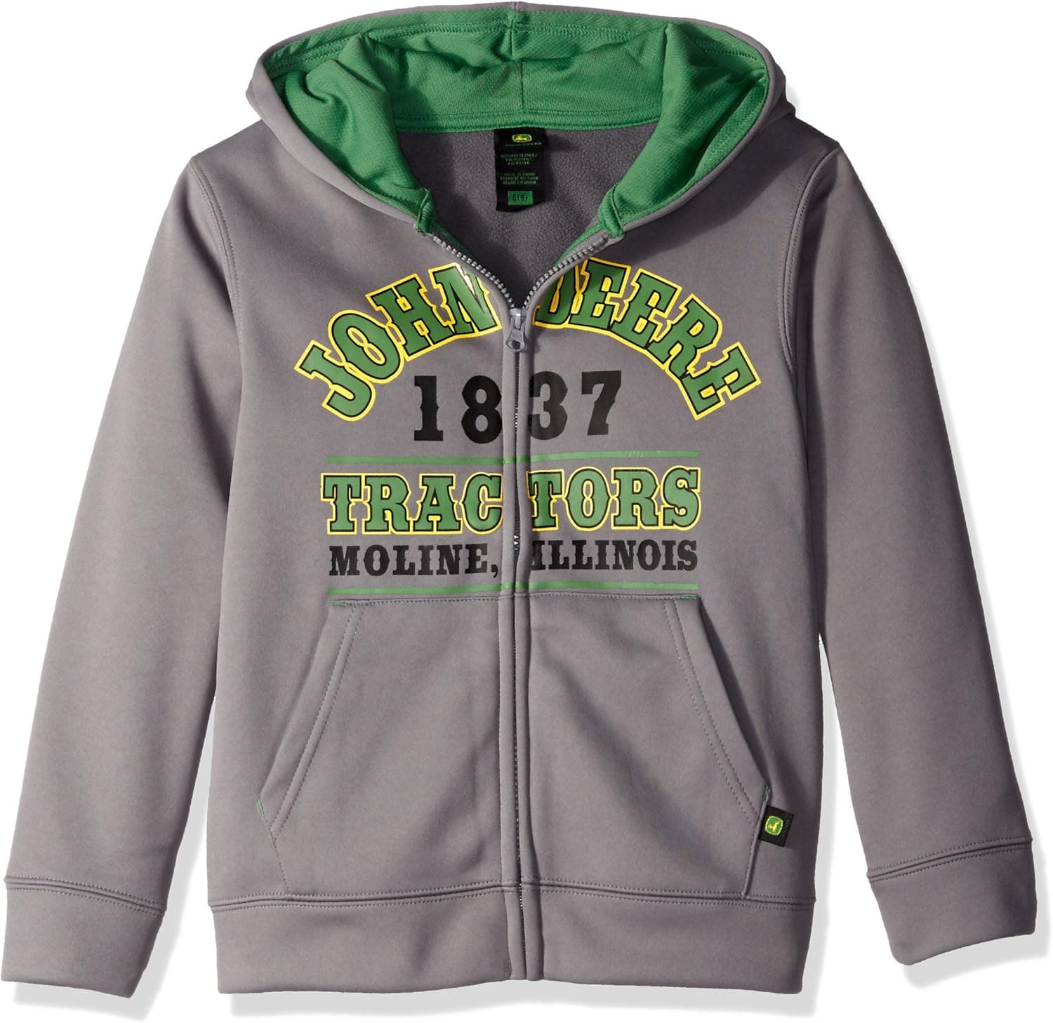 John Deere Boys' Big 1837 Tech Fleece Zip Hoodie