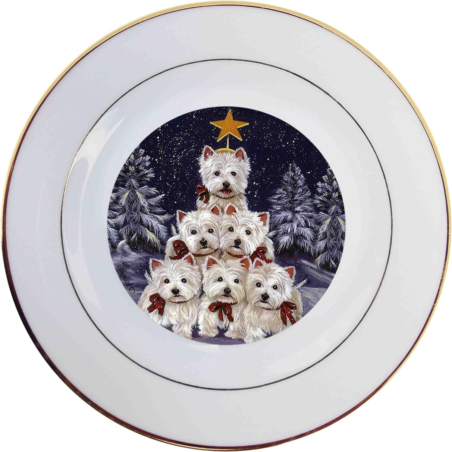 West Highland Terrier Westie Family Tree-Ceramic Plate