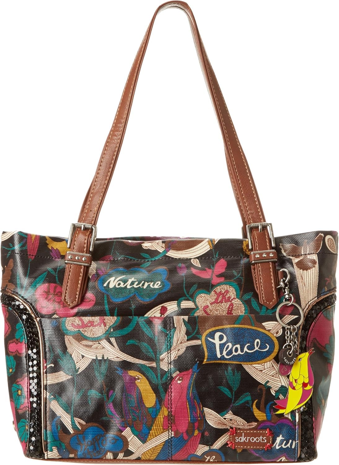 Sakroots Artist Circle Medium Embellished 106078 Top Handle Bag,Jewel/Mesh,One Size